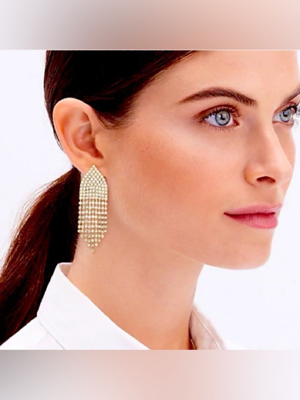 NWOT J. Crew Crystal Cascade Waterfall Statement Earrings